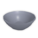 A stainless steel mixing bowl.